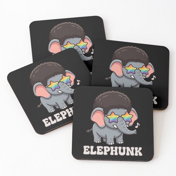 Item preview, Funky Elephant With Curly Wig And Cute Star Glasses Elephunk designed and sold by elderberry.
