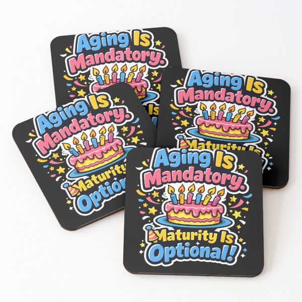 Item preview, Aging Is Mandatory, Maturity Is Optional – Funny Birthday Humor Quote Design designed and sold by rushaib.