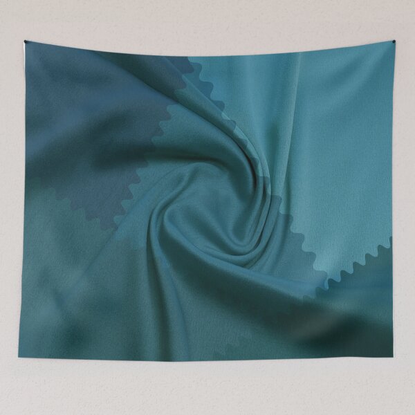 Item preview, Seafoam geometric pattern with zigzag edge and swirled fabric effect designed and sold by ZorianArt.