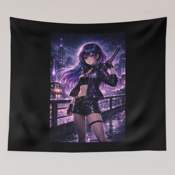 Item preview, Cyberpunk Street Warrior Anime Girl designed and sold by CyrilloArt.