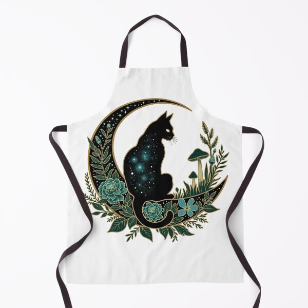 Item preview, Mystical Black Cat Crescent Moon Gothic Botanical Aesthetic designed and sold by TS68.