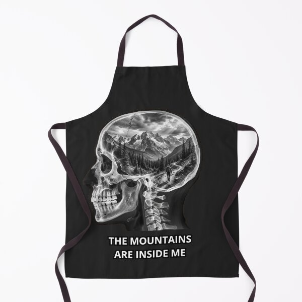 Item preview, The Mountains Are Inside Me - Surreal Hiker Skull X-Ray Art designed and sold by SlawOnly.