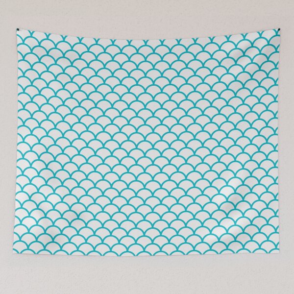 Item preview, White And Cyan Scales Pattern designed and sold by pattern-archive.