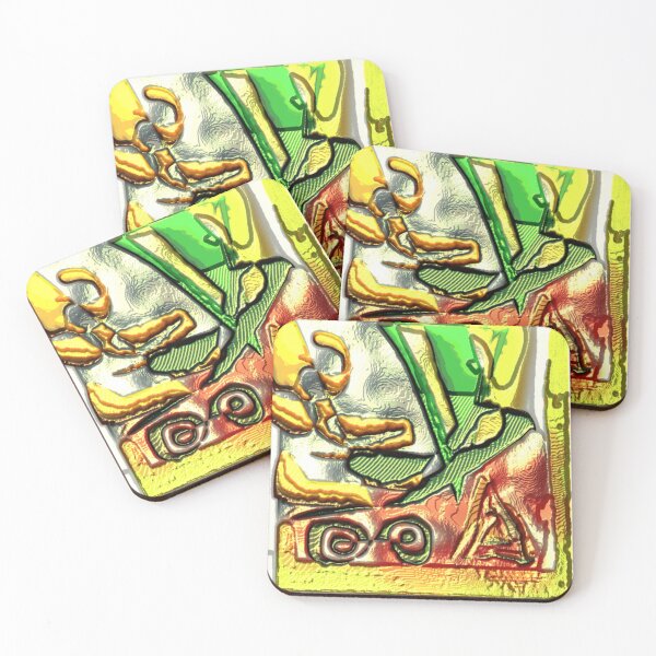 Item preview, golden relics tinfoil colorful geometric abstract design designed and sold by SmashingDeals.