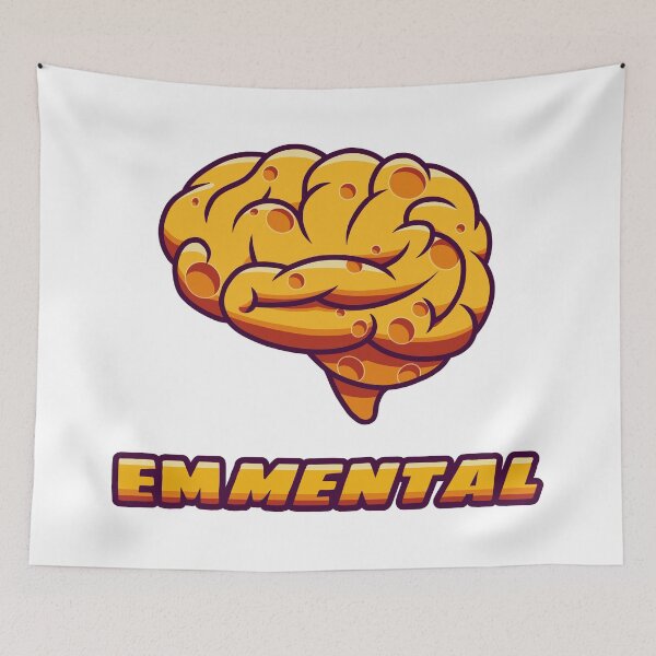 Item preview, Em-mental Swiss Cheese Brain — Funny Mental Health Design designed and sold by dittoon.