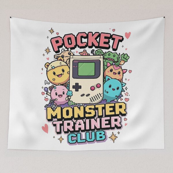 Item preview, Pocket Monster Trainer Club – Cute Retro Handheld Gamer Design designed and sold by Dhenin Studio.