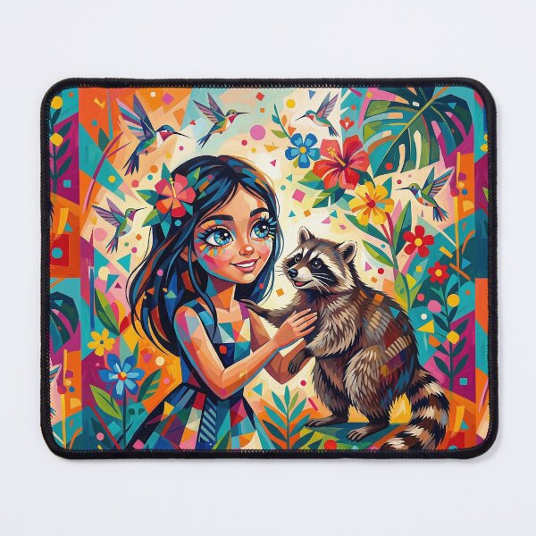 Item preview, Girl with a raccoon in Japanese. designed and sold by Natalia-Vlad.