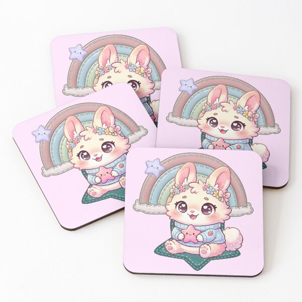 Item preview, Kawaii Pastel Bunny on Star - Cute Rainbow Aesthetic designed and sold by EhrenGeneration.