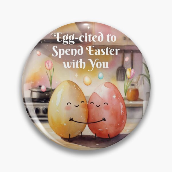 Item preview, Egg-cited to Spend Easter with You | Funny Easter Pun Watercolor designed and sold by TatiK-Treasures.