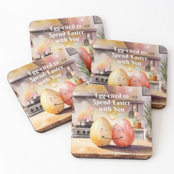 Item preview, Egg-cited to Spend Easter with You | Funny Easter Pun Watercolor designed and sold by TatiK-Treasures.