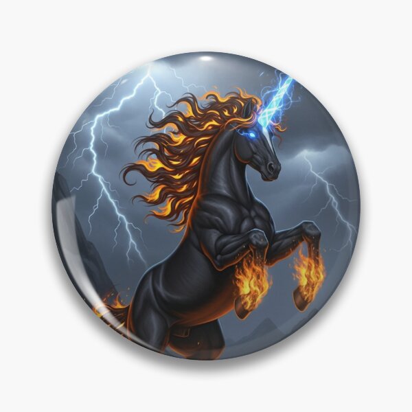 Item preview, Flaming Unicorn Lightning Fantasy Art designed and sold by RiteshOrten.
