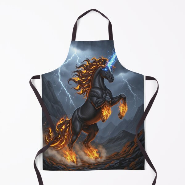 Item preview, Flaming Unicorn Lightning Fantasy Art designed and sold by RiteshOrten.