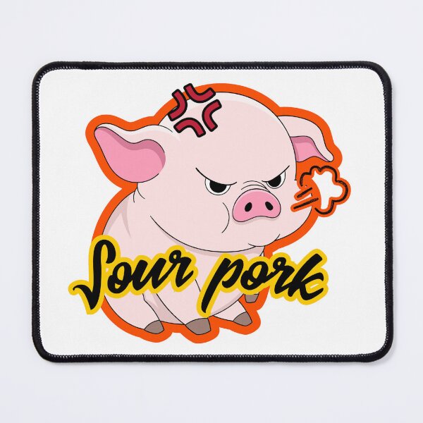 Item preview, Sour Pork Cute Angry Pig Pun Art designed and sold by The-Melon-Cart.