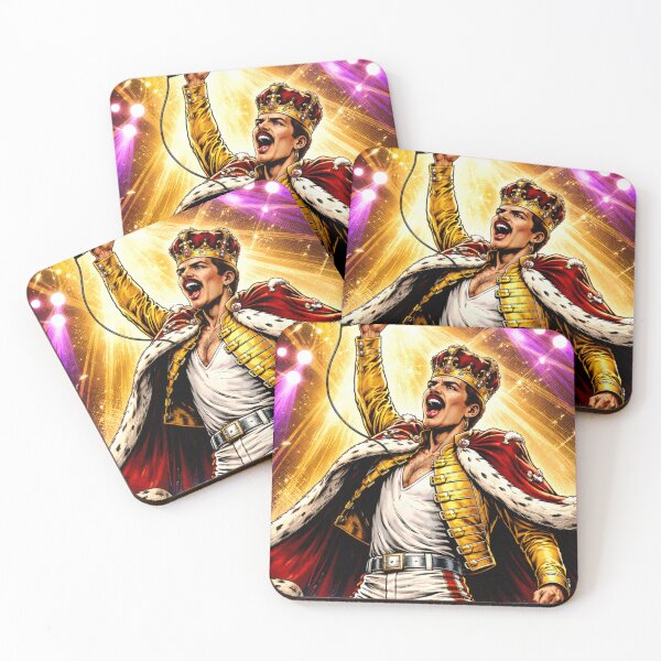 Item preview, Freddie Mercury Legendary Rock Power Neon Comic Illustration designed and sold by SHOCAMPOS DESIGNS .