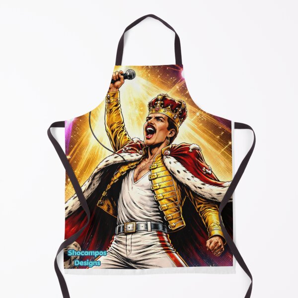 Item preview, Freddie Mercury Legendary Rock Power Neon Comic Illustration designed and sold by SHOCAMPOS DESIGNS .