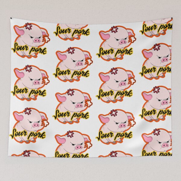Item preview, Sour Pork Cute Angry Pig Pun Art designed and sold by The-Melon-Cart.
