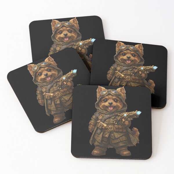 Item preview, Steampunk Yorkie Warrior – Cute Cyber Dog with Goggles designed and sold by Kiziorq.