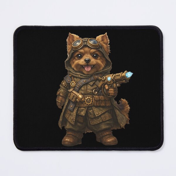 Item preview, Steampunk Yorkie Warrior – Cute Cyber Dog with Goggles designed and sold by Kiziorq.