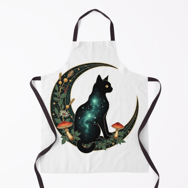 Item preview, Mystical Black Cat Crescent Moon Gothic Botanical Aesthetic designed and sold by TS68.
