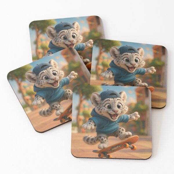Item preview, Skater Snow Leopard designed and sold by Sillytoe.