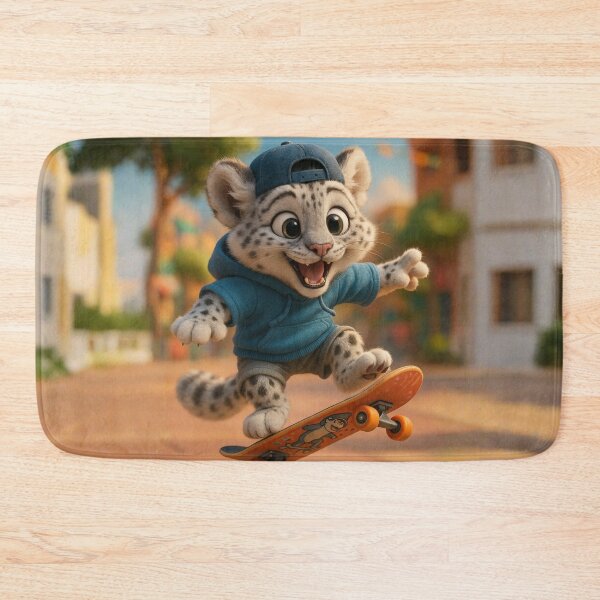 Item preview, Skater Snow Leopard designed and sold by Sillytoe.