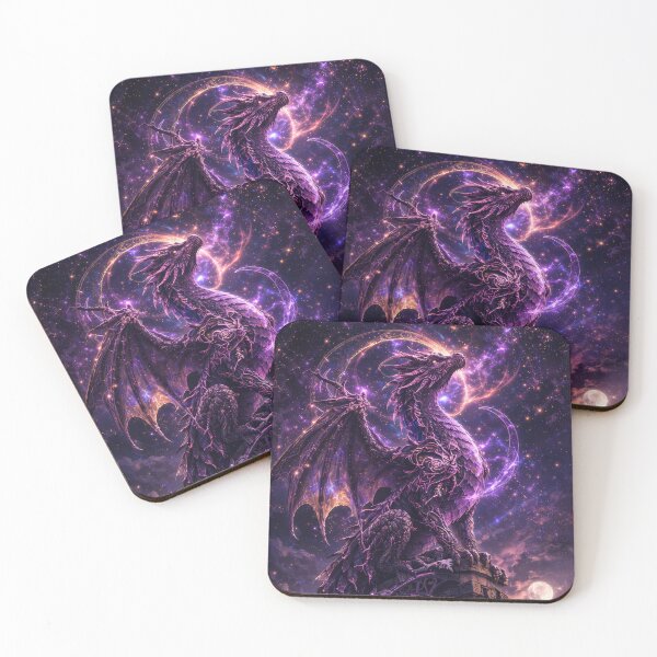 Item preview, Cosmic Arcane Dragon – Time Guardian, Celestial Rune Beast, Fantasy Art designed and sold by DrakariArt.
