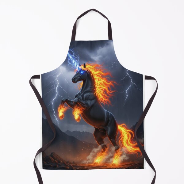 Item preview, Electric Fire Unicorn Storm Illustration designed and sold by RiteshOrten.