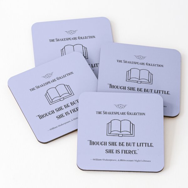 Item preview, Though She Be But Little, She Is Fierce – Hermia, Shakespeare Quote designed and sold by Novel Works Studio.