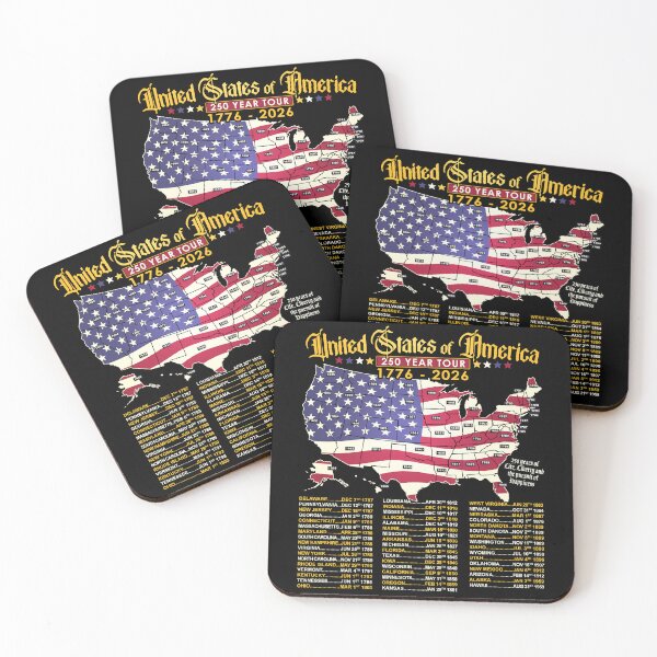 Item preview, USA 250th Independence Day 1776-2026 Flag Map Patriotic Tour designed and sold by Nerd Shizzle.