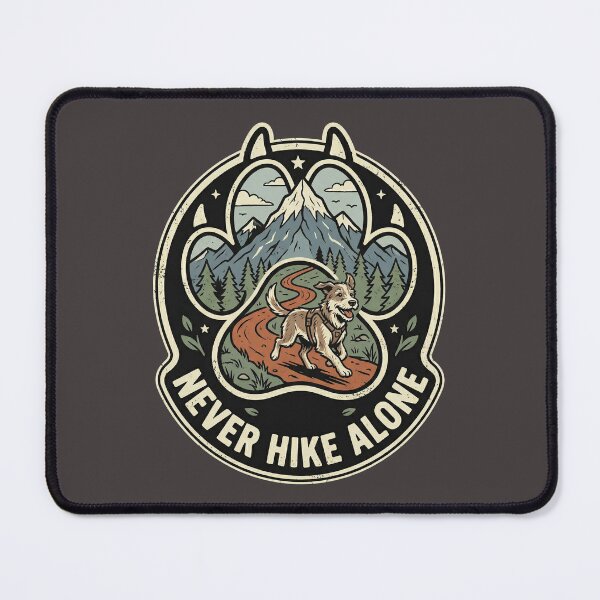 Item preview, Never Hike Alone - Retro Mountain Dog Paw designed and sold by canidra-designs.
