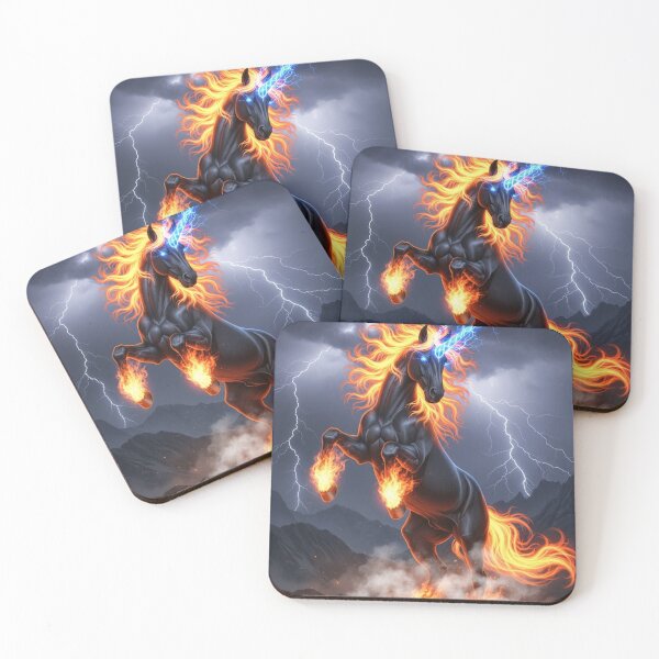 Item preview, Inferno Unicorn Lightning Power Artwork designed and sold by RiteshOrten.