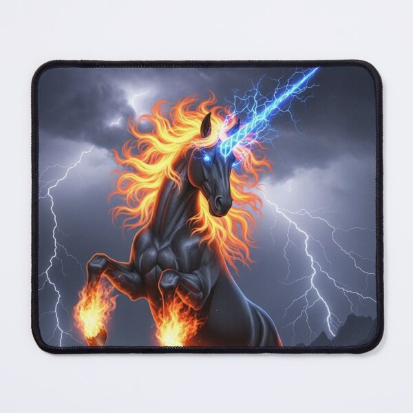 Item preview, Inferno Unicorn Lightning Power Artwork designed and sold by RiteshOrten.