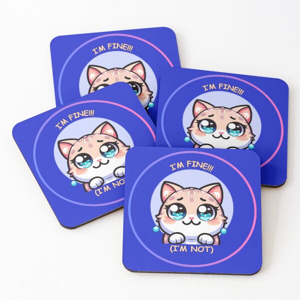 Artikelvorschau, "Mir geht's gut!!! (Ist es nicht)" Offensichtlich - Kawaii-Katzen-Ausraster-Emote entworfen und verkauft von Feliciano3.