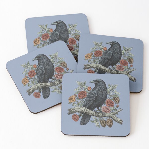 Item preview, Mystical Nature Raven Floral Art designed and sold by BirdsnStuff.