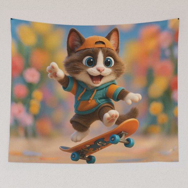 Item preview, Skater Snowshoe Cat designed and sold by Sillytoe.