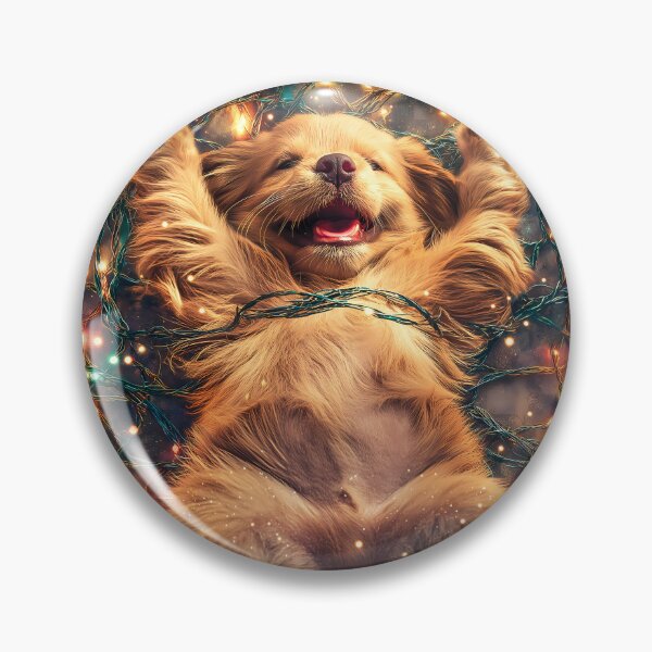 Item preview, Happy Puppy Christmas Lights Bundle of Joy Golden Retriever Holiday designed and sold by DonaldWaltersxx.