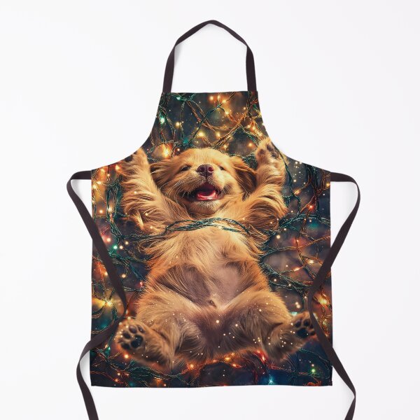 Item preview, Happy Puppy Christmas Lights Bundle of Joy Golden Retriever Holiday designed and sold by DonaldWaltersxx.