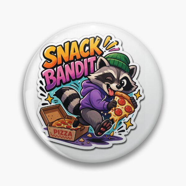 Item preview, Snack bandit steals pizza slice designed and sold by AmbiM.