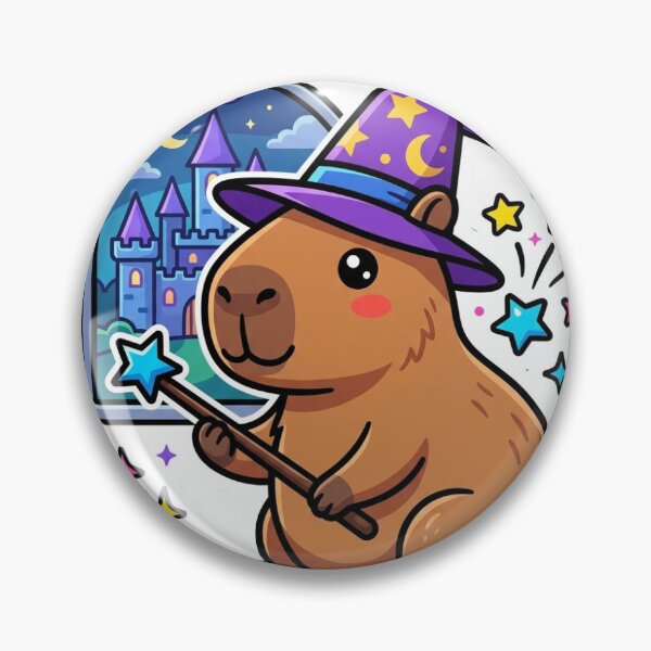 Item preview, Wizard Capybara with Magic Wand and Stars Sticker designed and sold by LambeLab.