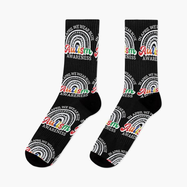 Item preview, Retro Autism Awareness Rainbow - In April We Wear Blue designed and sold by Ali-printshop.