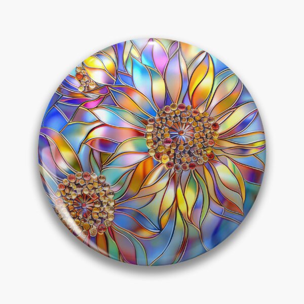 Item preview, Sunflower Stained Glass Floral Art designed and sold by MargaretWiktor.