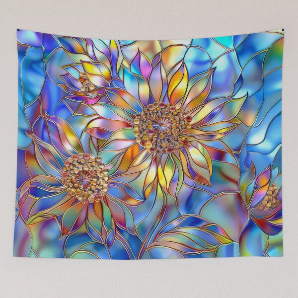 Item preview, Sunflower Stained Glass Floral Art designed and sold by MargaretWiktor.