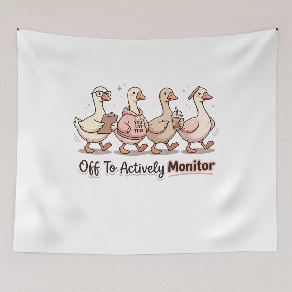 Item preview, Funny Goose Off To Actively Monitor Cute Goose Squad Funny Teacher Testing Day Aesthetic Design designed and sold by bilal sibgui.