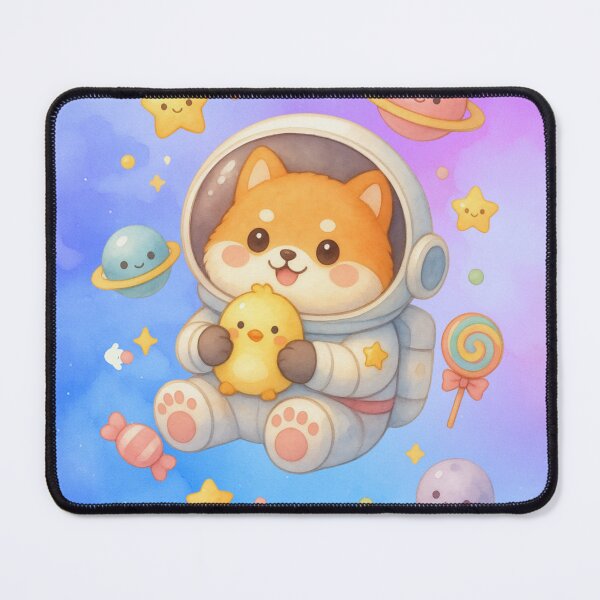 Item preview, Cute Fox Astronaut with Duck – Kawaii Pastel Space Galaxy Illustration designed and sold by p-frosty-design.