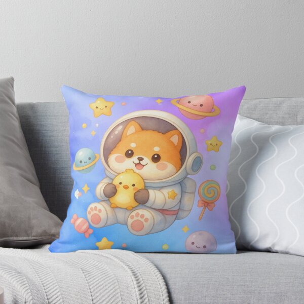 Item preview, Cute Fox Astronaut with Duck – Kawaii Pastel Space Galaxy Illustration designed and sold by p-frosty-design.