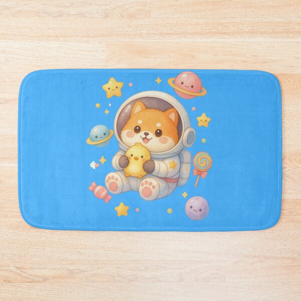 Item preview, Cute Fox Astronaut with Duck – Kawaii Pastel Space Galaxy Illustration designed and sold by p-frosty-design.
