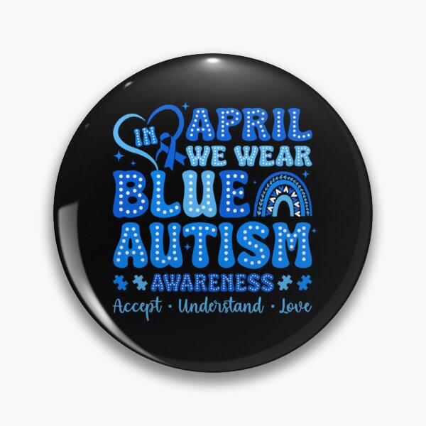 Item preview, Retro Autism Awareness Rainbow - In April We Wear Blue designed and sold by Ali-printshop.
