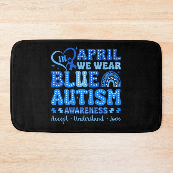 Item preview, Retro Autism Awareness Rainbow - In April We Wear Blue designed and sold by Ali-printshop.