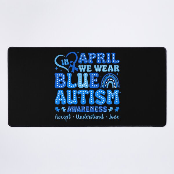 Item preview, Retro Autism Awareness Rainbow - In April We Wear Blue designed and sold by Ali-printshop.