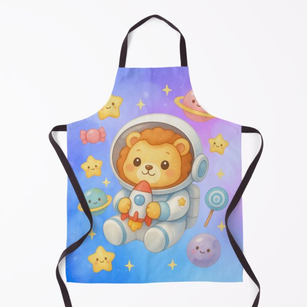 Item preview, Cute Lion Astronaut with Rocket – Kawaii Pastel Space Galaxy Art designed and sold by p-frosty-design.